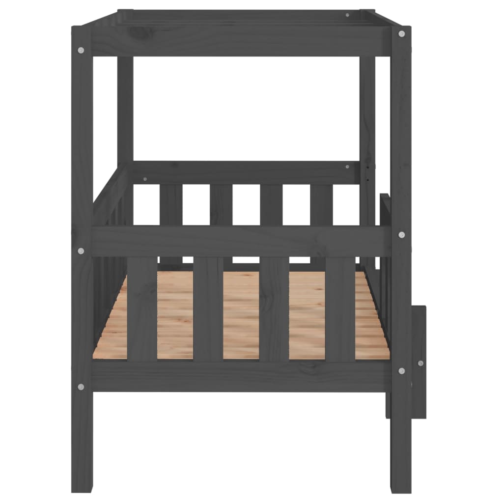 Vidaxl Legowisko Dla Psa, Szare,95,5 X 73,5 X 90Cm,Lite Drewno Sosnowe