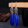 Women Drop Earrings Synthetic Feather Bohemia Creative Tassels Dangle Earrings Dangle Earrings Prom Jewelry