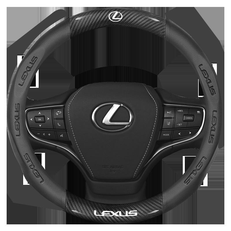38cm Carbon Fiber Leather Car Steering Wheel Cover For Lexus F Sport ES200 ES300 RX300 LS500h GS300 IS300 CT200h UX300 LX570 GX