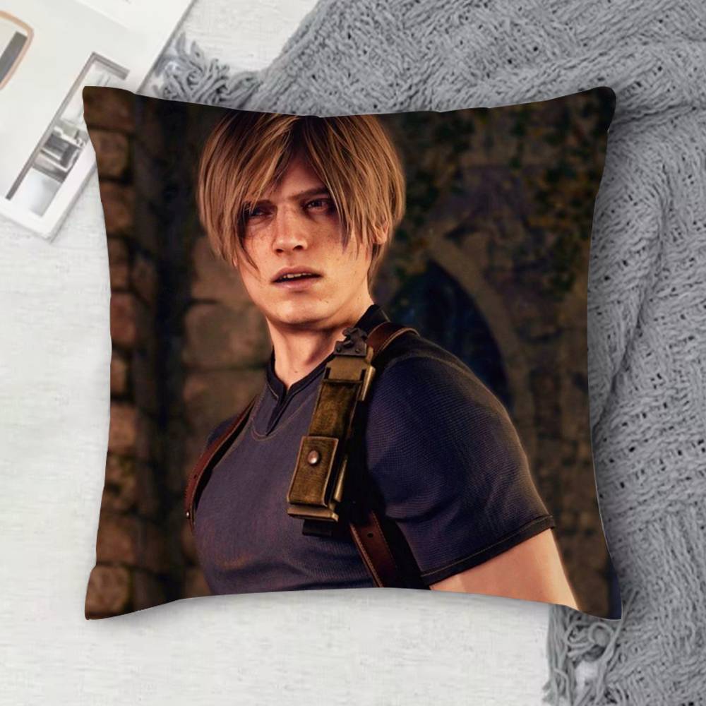 Leon R-Resident Re9 Evil 9 Double-Sided Printed Square Decorative Cushion Cover For Sofa Living Room Home Decor