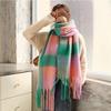 Rainbow Scarf: Women's Colorful Plaid Winter Shawl - Trendy, Warm, and Versatile for Students and Couples