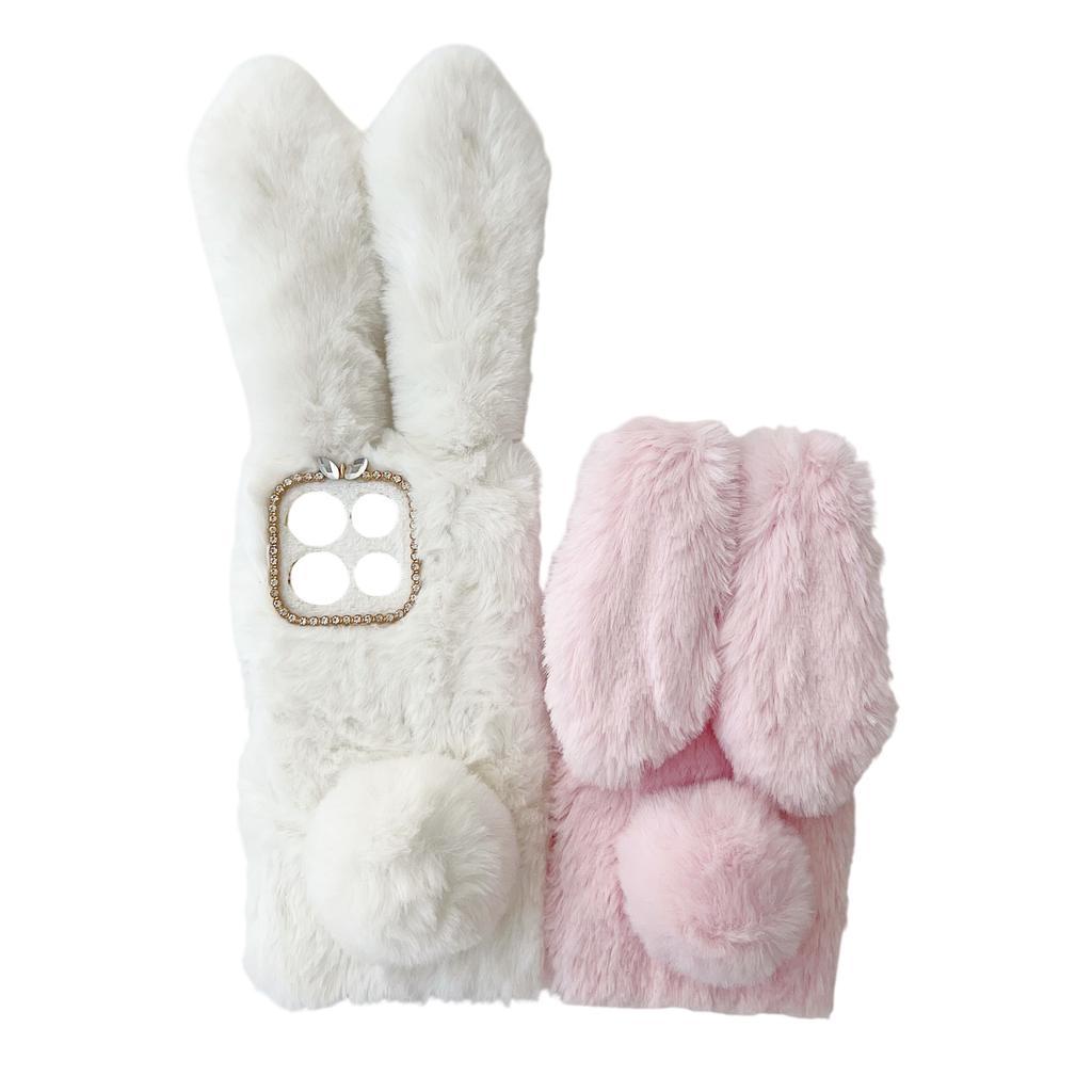 Для Motorola Moto G86 Power 5G Чехол Плюшевый Милый Кролик Зимний Пушистый ТПУ Чехол для Телефона