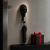 Decorative Key Holder 2Pcs 3D Printed Skull Wall Hook, Gothic Dark Mounted Hanger, Geometric Creative Towel Hook Hat Storage for Bathroom Entryway