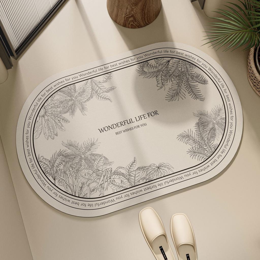 Коврик для пола в ванной комнате Мягкий диатомовый ил Водопоглощающий Быстросохнущий Туалет Бытовой Сухой Влажный Разделительный Туалет Ванная комната Коврик для ног