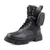 Bacca Bucci ASSASSIN Brushed Leather Boots for Men with Detachable Pocket with Adjustable Strap and a Chunky Rubber Lug Sole | Genuine Leather Boots
