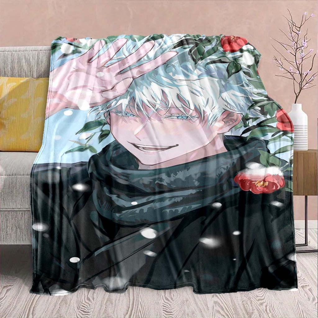 Jujutsu Kaisen Flannel Lounge Blanket Warm Soft Cozy Throw Lightweight Sofa Bed Home Decor -QJY