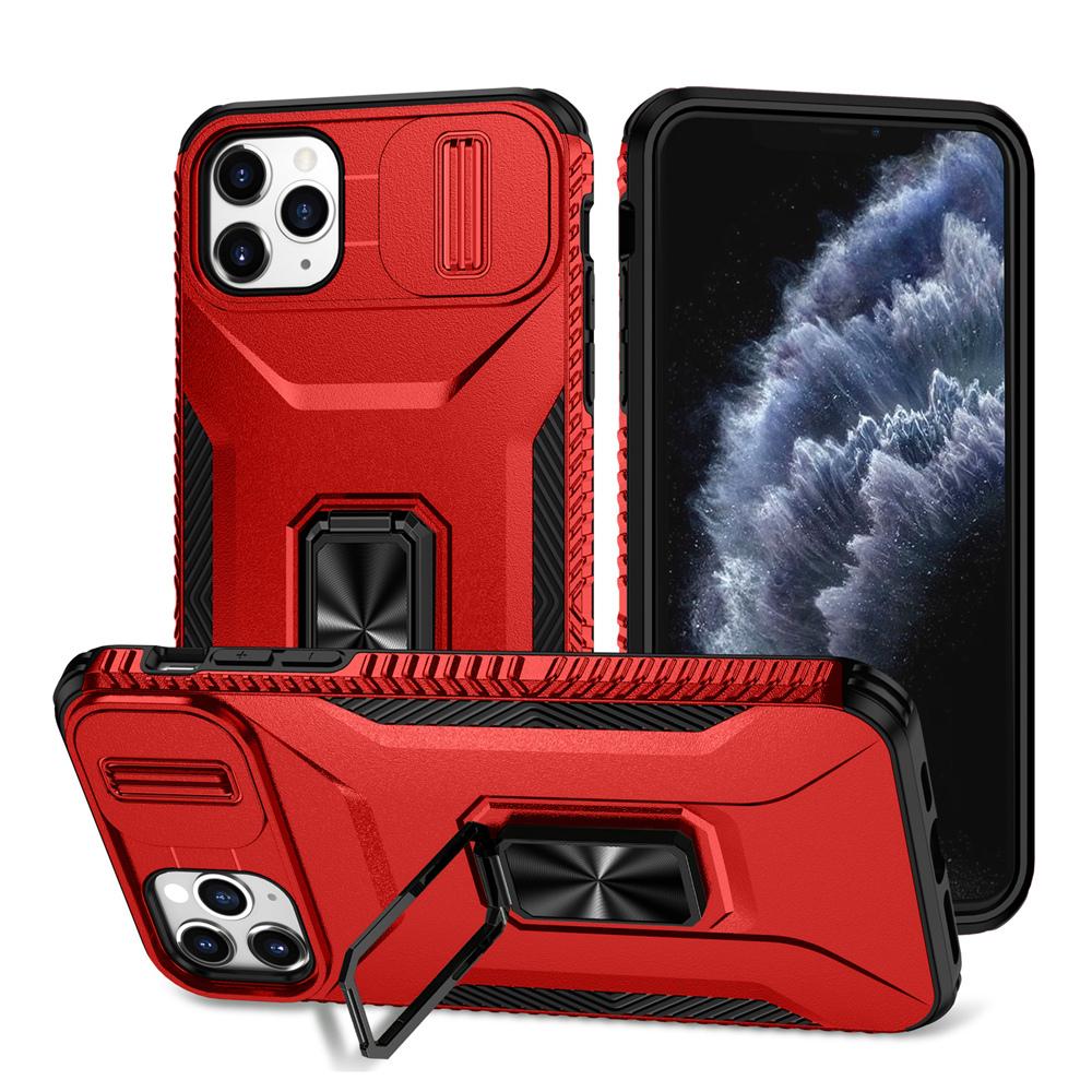 KEYSION Shockproof Case for iPhone 11 Pro Max Slide Camera Lens Protection Ring Stand Phone Back Cover for iPhone XS Max X XR
