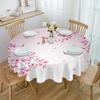 Japanese Style Sakura Texture Round Tablecloth Waterproof Table Cover For Wedding Party Decoration Dining Table Cover