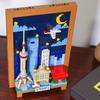Non-Toxic 509Pcs China Shanghai City Postcard Building Blocks International City Mural Painting Small Particle Decorative Toys Children Gift
