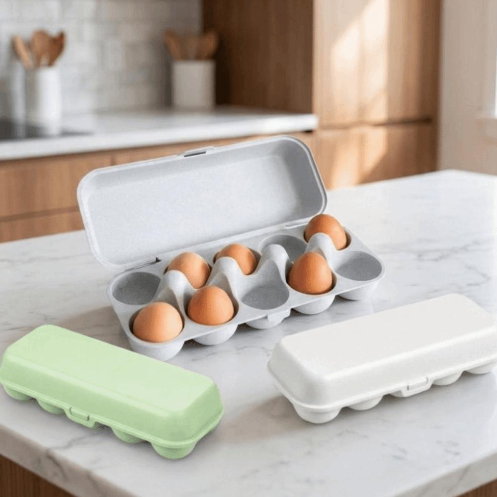 Plastic Refrigerator Egg Organizer 6/10 Grids Egg Tray Durable Egg Storage Box Camping