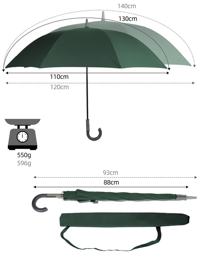 Длинный зонт, который защищает ваш большой багаж зонт Zruier для мужчин и длинный диаметр 120 супер вода 230T высокопрочное стекло тефлон подходит для