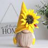 Cute Gnome Decoration Yellow Sunflower Plush Statues Handmade Weaving Faceless Pendant Ornament Desktop Decor New Year Gift