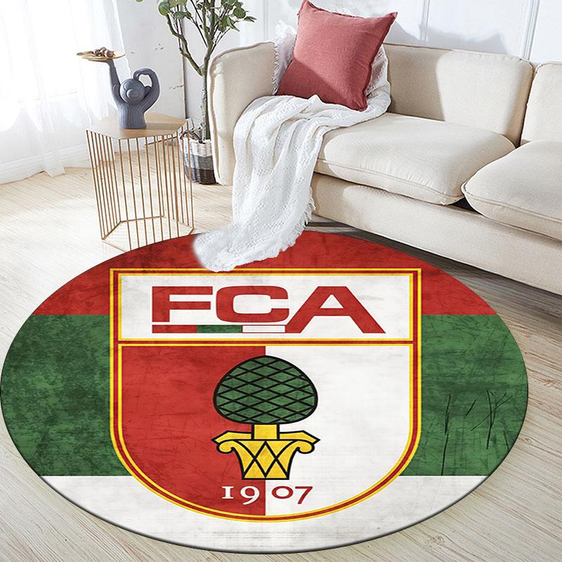 FC Augsburg,Round Area Rug,Carpet Rug for Living Room Bedroom Sofa Playroom Decor,Non-slip Floor Mat