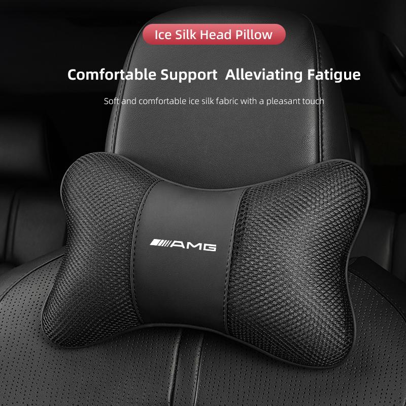WLX4 For Mercedes Benz A B C E AMG W203 W205 W206 W211 W220 W212 W201 W210 E300 Car Headrest Breathable Ice Silk Neck Pillow