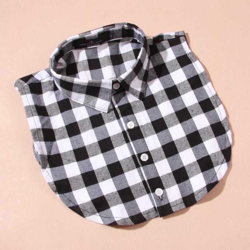 Plaid Women Shirt False Collars White Removable Lapel Collars For Women Fake Collar Women Detachable Collars Nep Kraagie