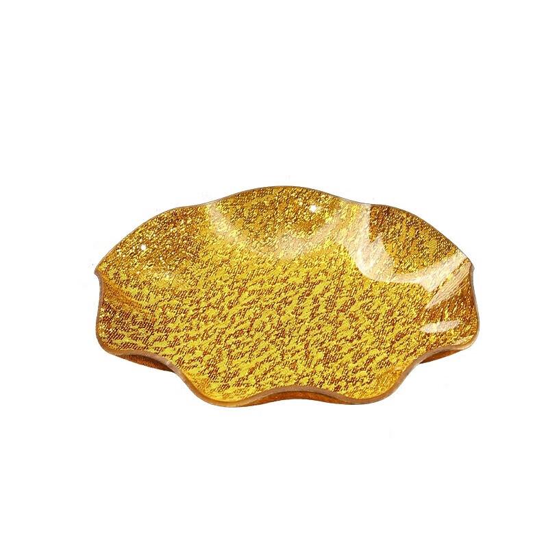 Huaihuang Acrylic Golden Serving Plates (2-Pack)
