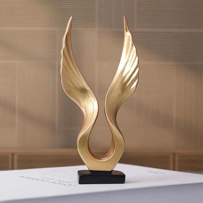 Resin Golden Phoenix Wing Statue: Indoor/Outdoor Decorative Fixture for Home or Office
