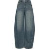 ONLY Women's Distressed Mid-Waist Banana Wide-Leg Jeans