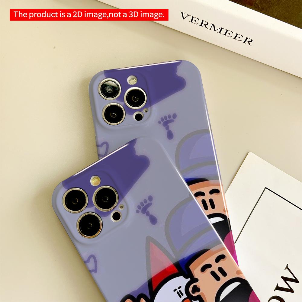 Funny Cartoon Guy Shouting with Hand Up and Bird Friend All inclusive film hard phone case, compatible with iPhone 18 Pro Max 17 16 15 14 13 12 11