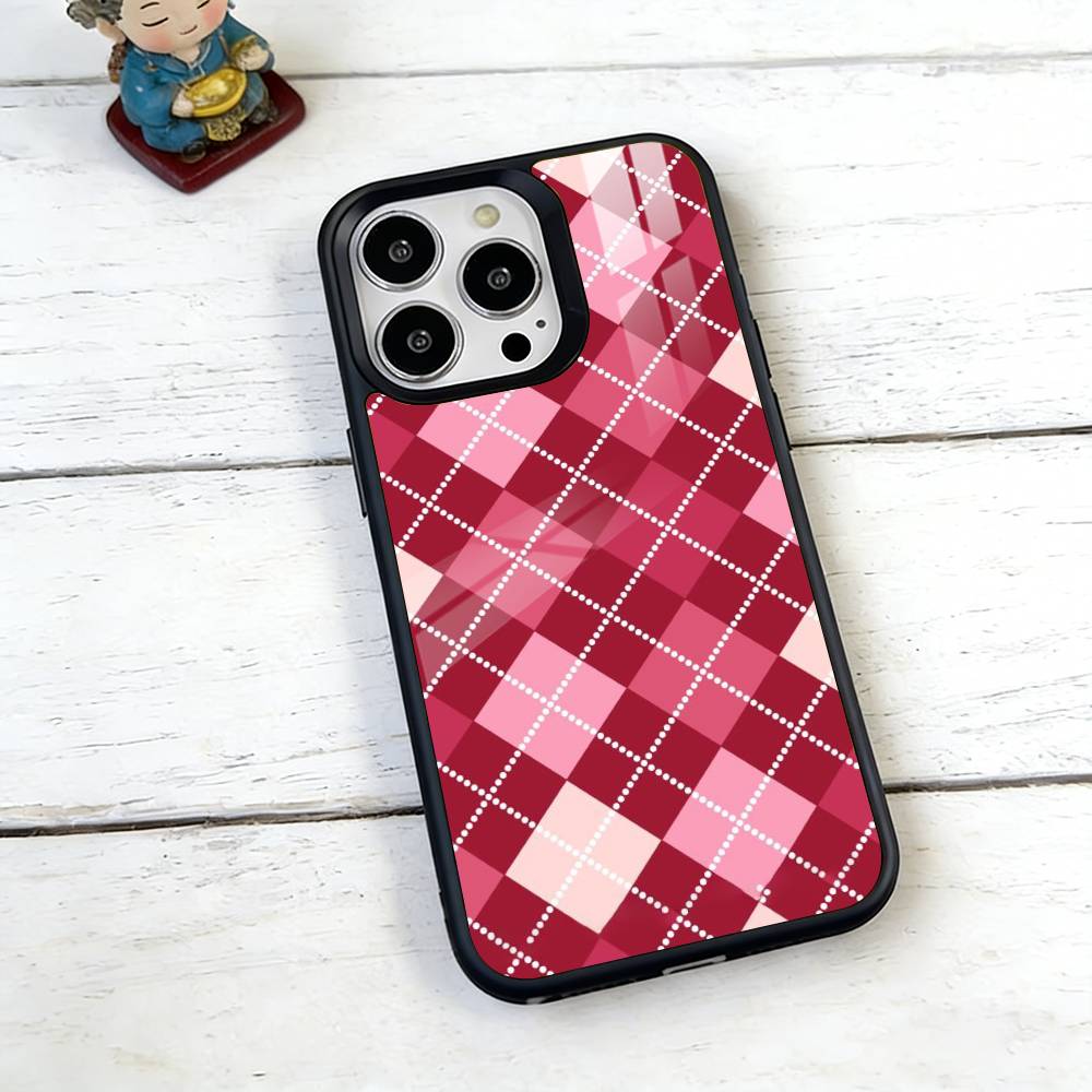 Чехол для телефона с клетчатым фоном Для iPhone 17, 16, 15, 14, 13, 12, 11 Plus, Pro Магнитный с Magsafe Беспроводная зарядка