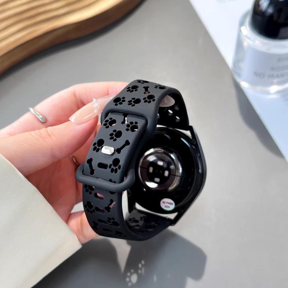 2 шт. Ремешки для Samsung Galaxy watch 4/5/6/7 Гравировка Лапа Собаки Браслет Correa Ремешок Пояс для HUAWEI watch GT 4/5/6/Pro
