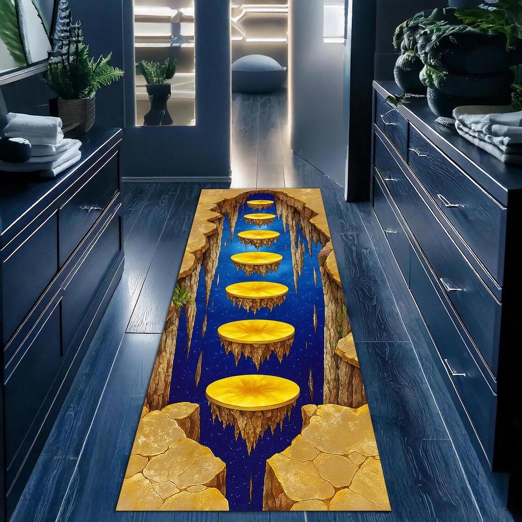 3D Визуальная Иллюзия Беговой Коврик Магма Подвесной Мост Узор Игровой Напольный Коврик Прихожая Прикроватный Диванный Ковер Домашнее Украшение