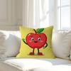 Мультяшное яблоко Простая наволочка Съемная моющаяся чехол для подушки – Всесезонный мягкий лен