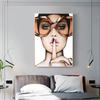 Modern Canvas Painting Portrait Posters and Prints Abstract Nude Girl with Glasses Wall Art Pictures Bedroom Home Decor Cuadros