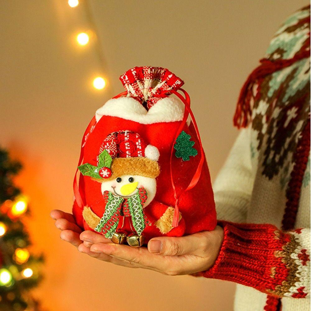 Snowman Elk Hanging Bag Storage Bags Kids Candy Bags Christmas Handbags Christmas Tree Ornaments