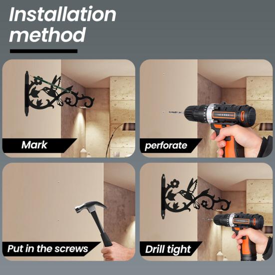 Wall Mounted Plant Hangers Heavy Duty Wall Hooks Outdoor Metal Hooks Hanging Plants Brackets for Lanterns Flower Pots Bird Feeder