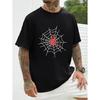 Men's T-shirt Spider Web Printed Cool Tee for Man Oversize Top O-neck Short Sleeve Casual Clothes