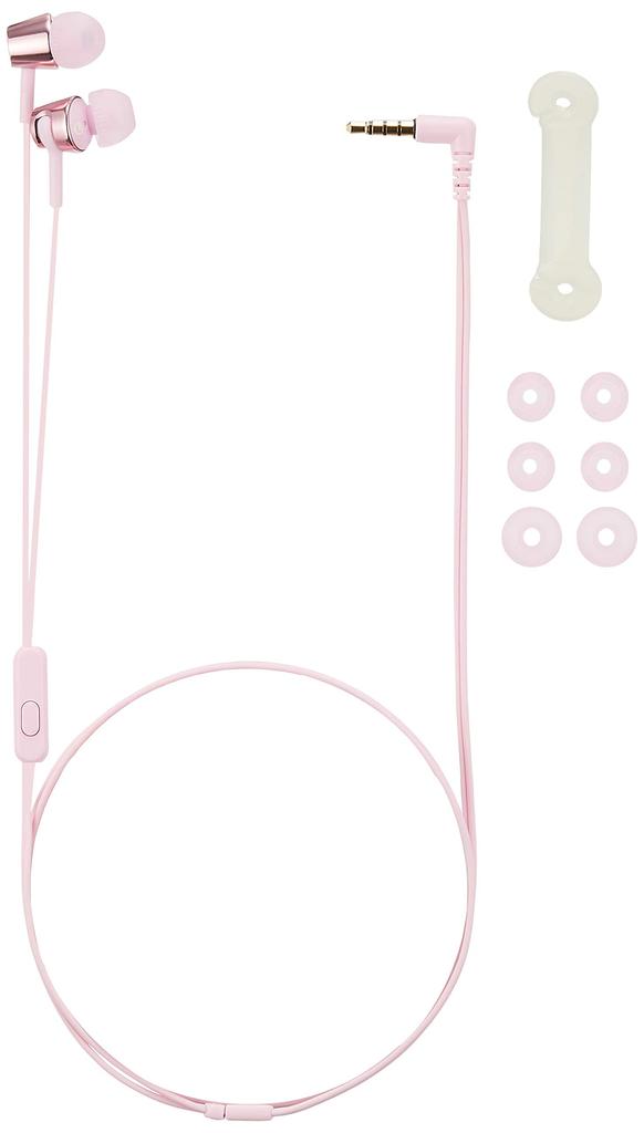 Sony Earphones Canal Type with Remote Control and Light Pink P MDR-EX155AP Microphone, MDR-EX155AP