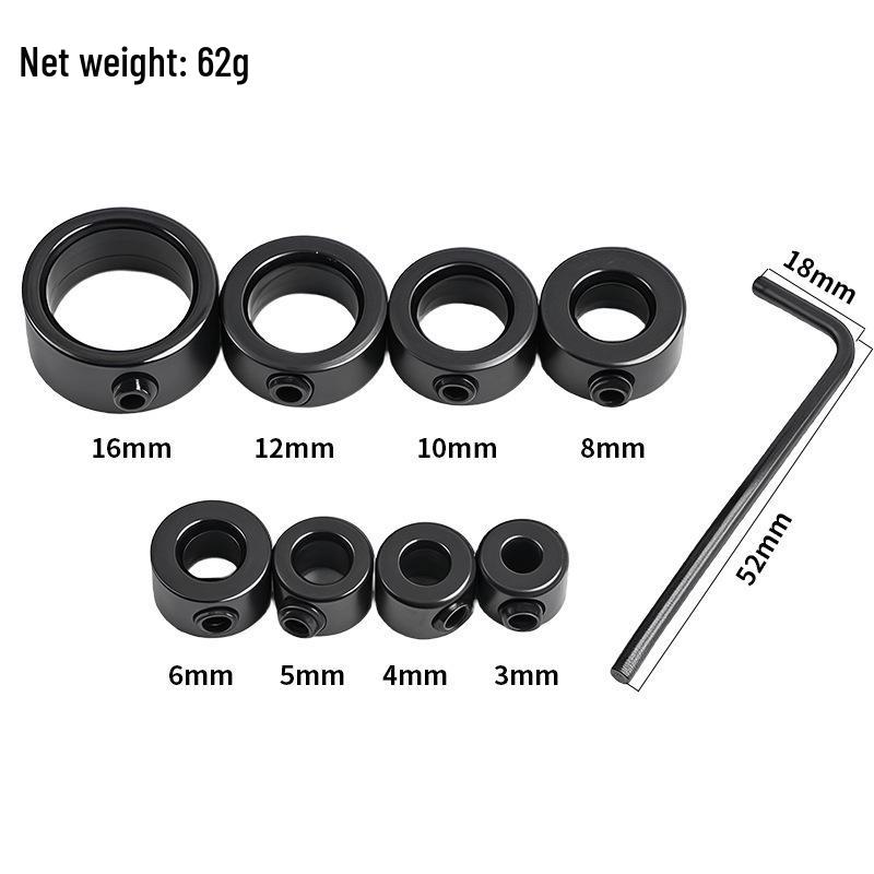 Регулируемое кольцо-ограничитель и ключ для позиционирования сверла по дереву