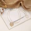 Copper Love Heart Pendant Necklace Women Two Halves Design Layered Delicate Choker Chain Lightweight Fashion Jewelry