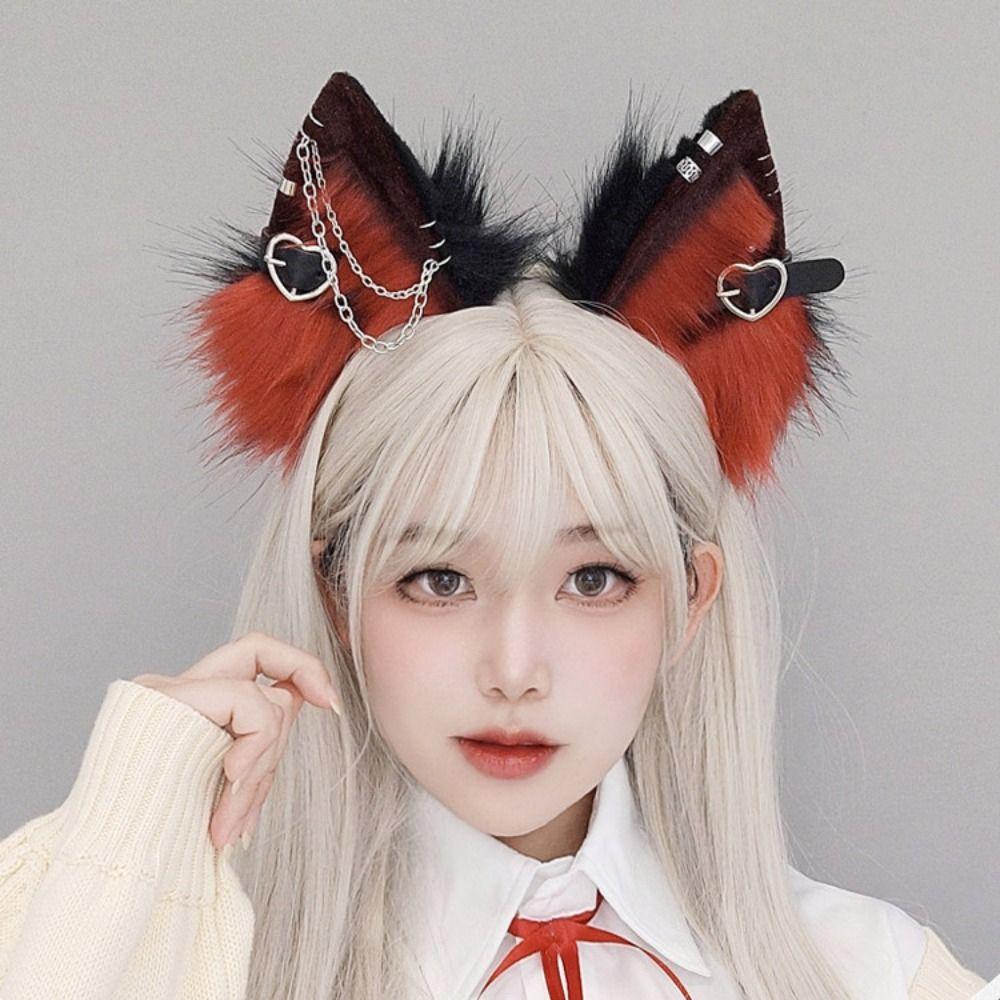 with Love Pendant Plush Headband Hairpin Halloween Cosplay Costume Cosplay Props