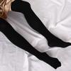 Женские длинные хлопковые чулки, сексуальные чулки выше колена, черные, белые узкие чулки