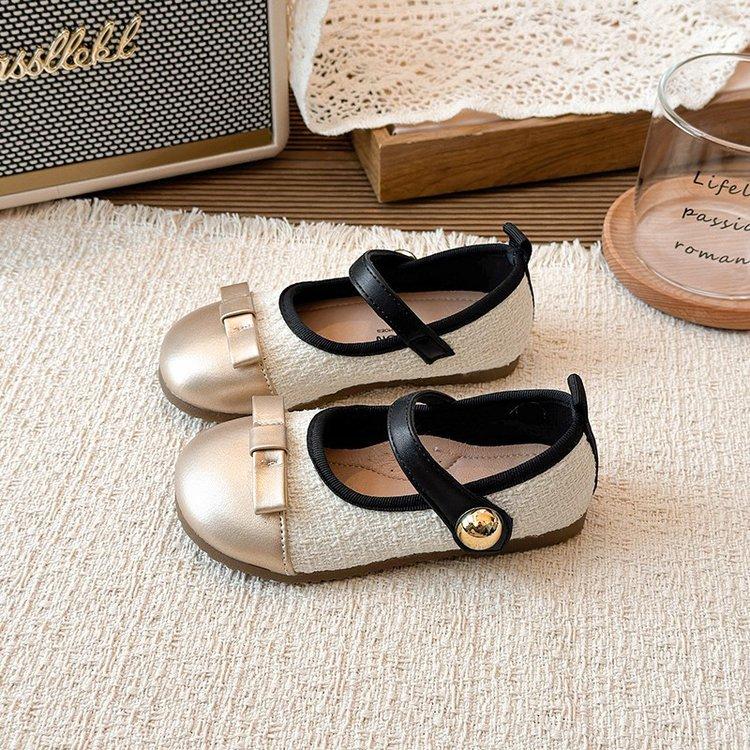 Girls' retro princess-style leather shoes with soft soles, fashionable princess shoes, new autumn non-slip single shoes for little girls