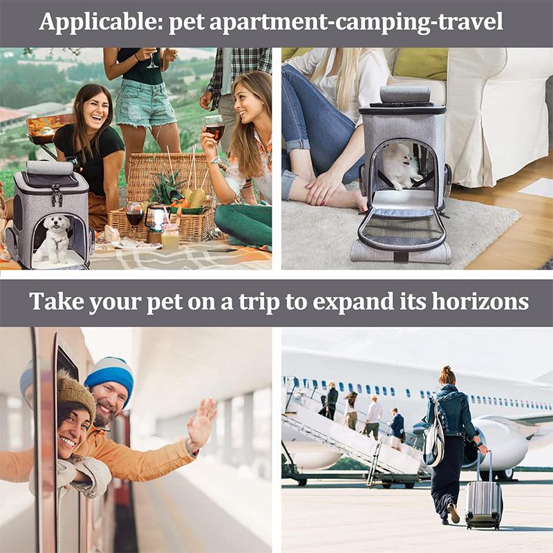 Рюкзак-переноска для кошек, расширяемая сумка-переноска для домашних животных, складные рюкзаки из дышащей сетки для щенков и кроликов, рюкзак для кошек Hik