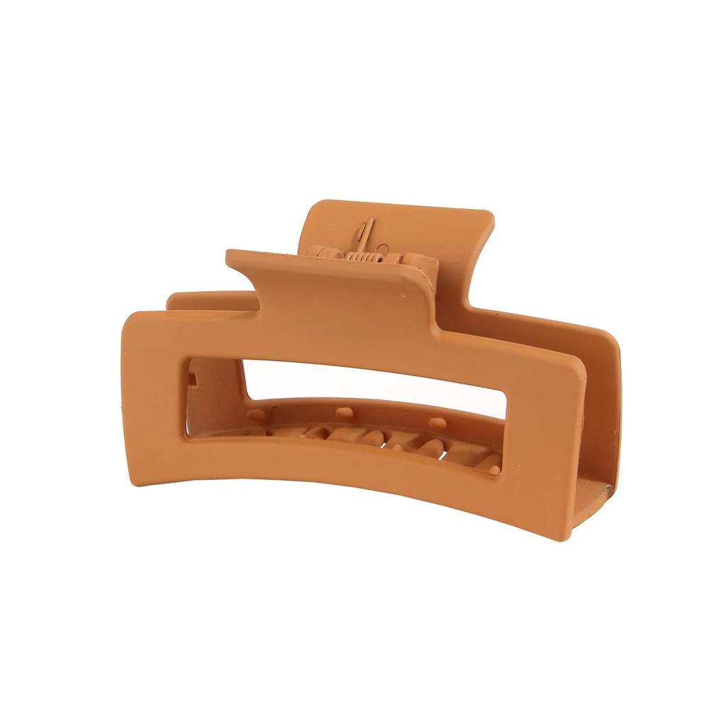 Elegant Simple Square Plastic Resin Hair Claws Solid Color Matte Acrylic Hair Accessories for Women