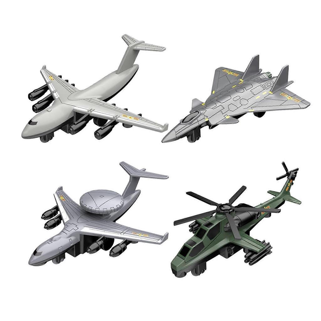 4x 1/60 Scale Pull Back Airplane Model Collectible Gifts Display Ornaments for