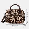 Leopard Print Oxford Cloth Food Insulation Bag Handheld Crossbody Ice Pack For Picnic Travel Food Preservation Storage