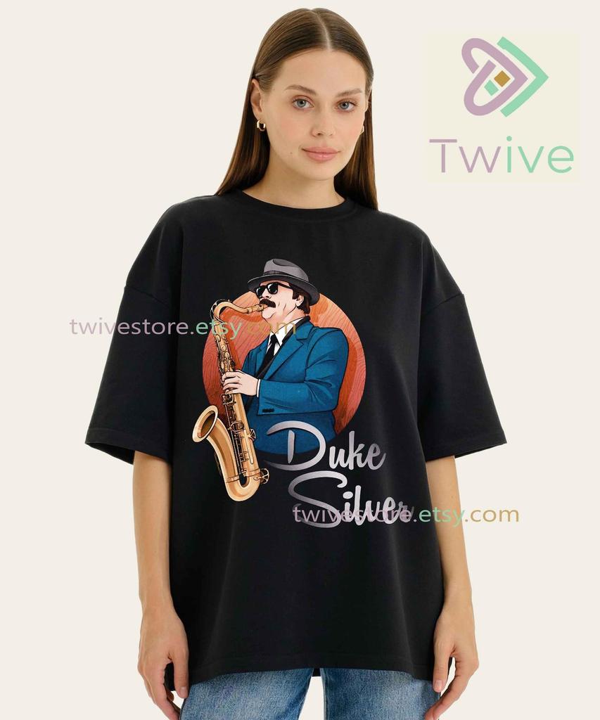 Duke Silver Comfort Colors Shirt, Ron Swanson Fan Merch Tee, Parks and Recreation Gift, Vintage Retro Jazz Saxophonist Classic Style
