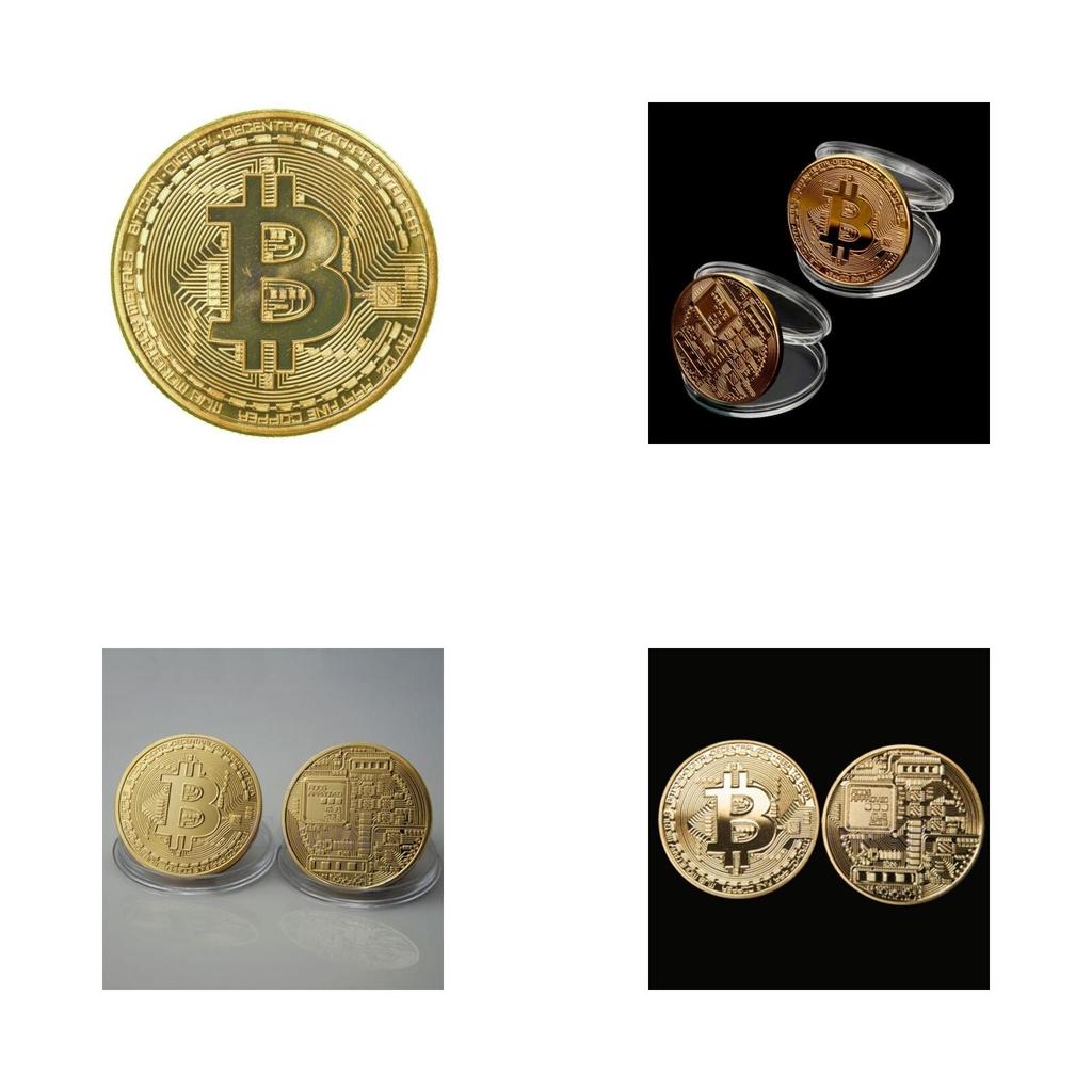 Памятная монета Bitcoin с металлическим основанием и акриловым дисплеем для деловых подарков