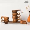 Camping Handy Cup Rubber Wood Finnish Cup Breakfast Cup Water Cup Turtle Shell Acacia Wood Milk Cup