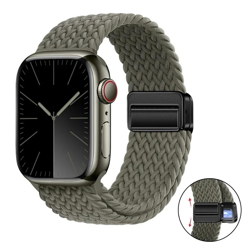 Нейлоновый браслет для Apple Watch ремешок 10 9 8 7 46мм 42мм 45мм 41мм Ultra 2 49мм Ремешок для iWatch Серии 6 5 4 3 SE 44мм 40мм Ремешок