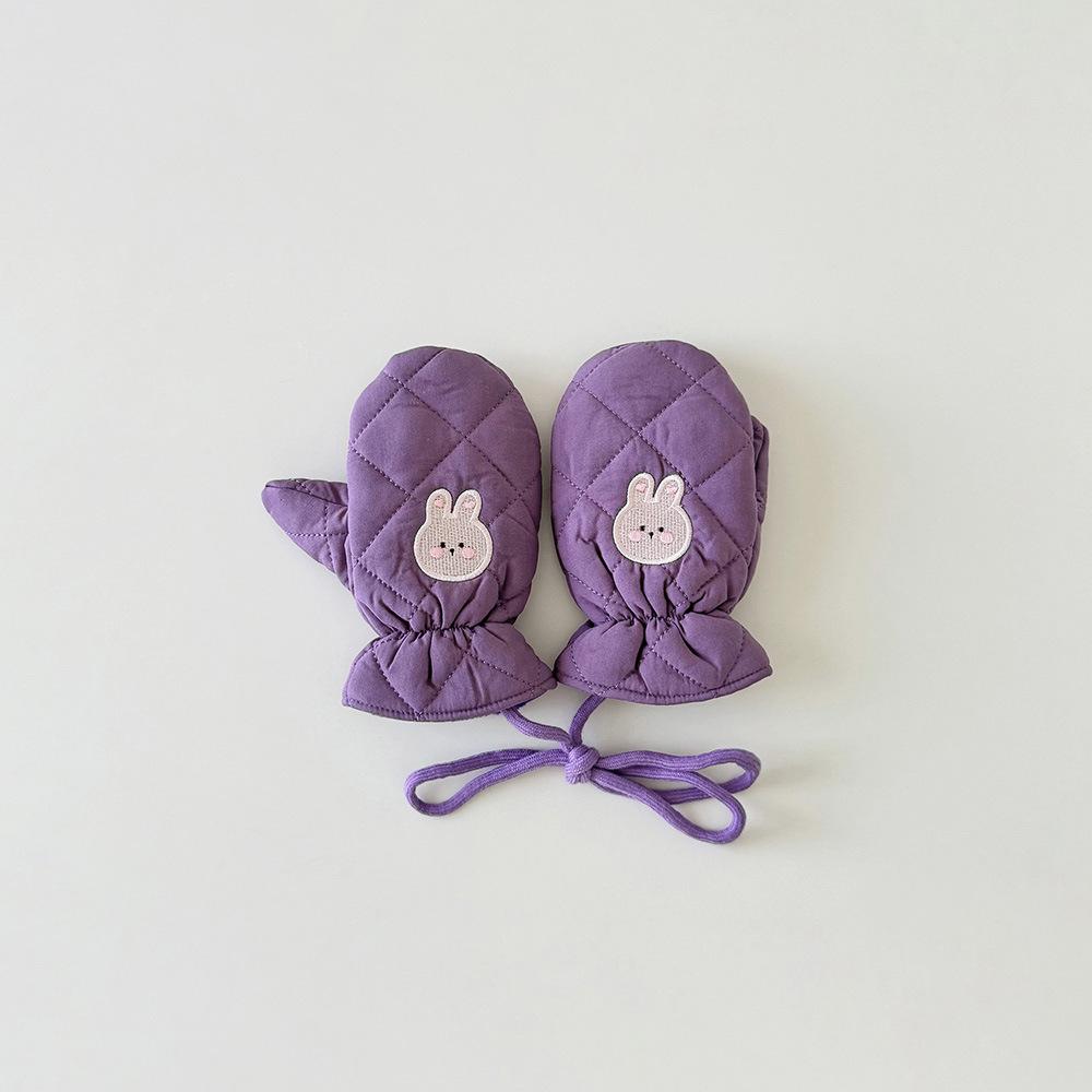 Fashion Baby Mittens Cute Floral Print Lace Winter Mittens for Girl Warm Plush Lined Thermal Toddler Kids Mittens