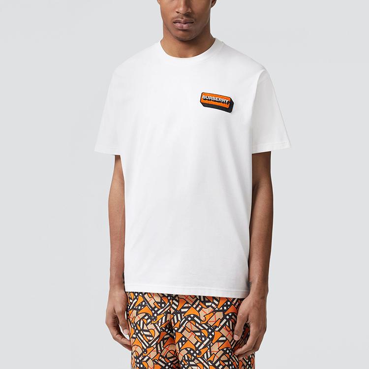 Burberry Logo Applique Cotton Oversized T shirt 80580931
