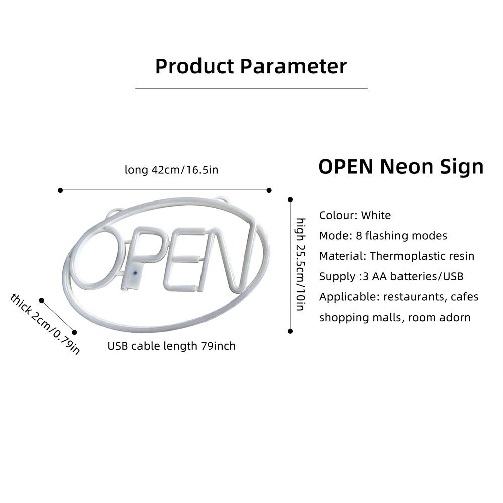 LED Open Signs For Business, Neon Open Sign, Battery/USB Powered Open Sign With ON/OFF Switch For Bar Shop Coffee Salon Hotel Store Walls Window Door
