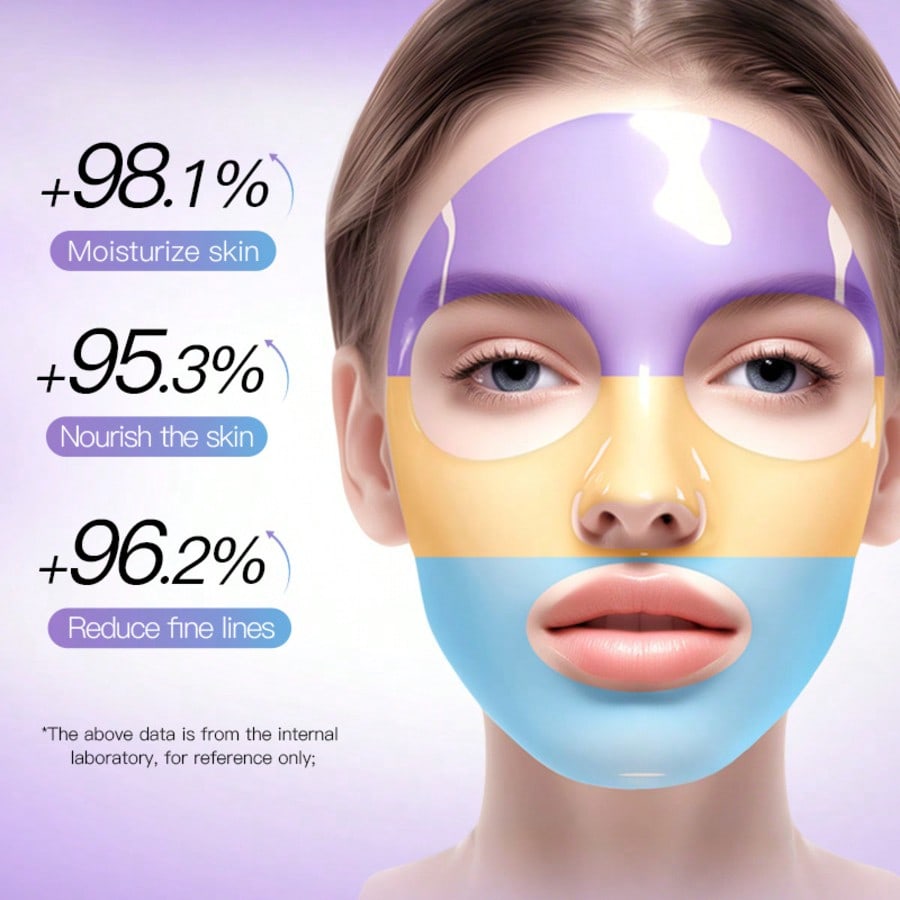 Коллаген Виноградная косточка Гиалуроновая кислота Трехцветная маска для лица Увлажняющая Антивозрастная Осветляющая Уход за кожей