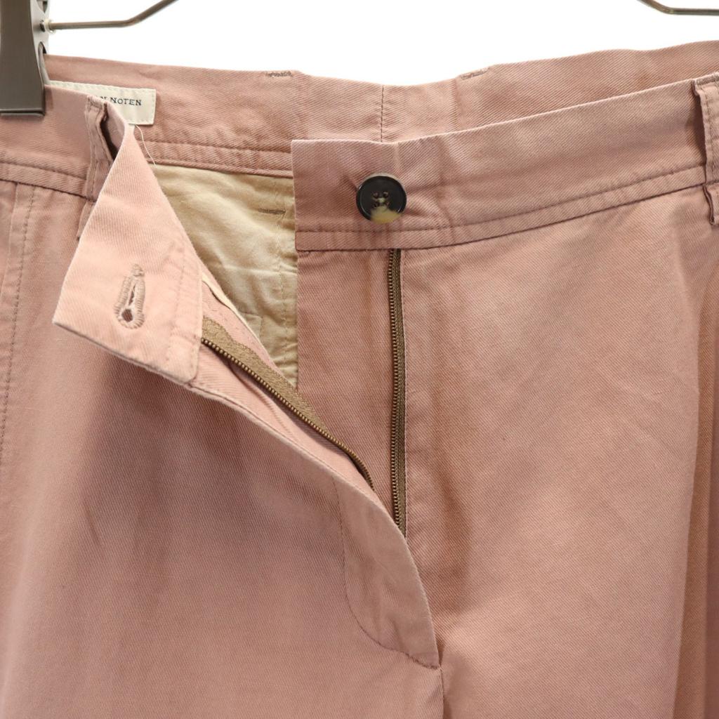 Dries Van Noten Брюки зауженного кроя из смесового льна 40 Пыльно-розовый Женские Б/у